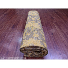 Load image into Gallery viewer, 8&#39;6&quot;x11&#39;10&quot; Chocolate Brown, Peshawar with Ziegler Mahal, All Over Design, Distressed, Zero Pile, Hand Knotted, Pure Wool, Oriental Rug FWR125022