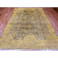 Load image into Gallery viewer, 7&#39;10&quot;x10&#39;1&quot; Walnut Brown, Peshawar With Ziegler Mahal, All Over Design, Distressed, Zero Pile, Hand Knotted, Pure Wool, Oriental Rug FWR125028