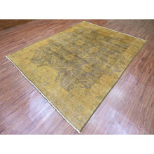 Load image into Gallery viewer, 7&#39;10&quot;x10&#39;1&quot; Walnut Brown, Peshawar With Ziegler Mahal, All Over Design, Distressed, Zero Pile, Hand Knotted, Pure Wool, Oriental Rug FWR125028