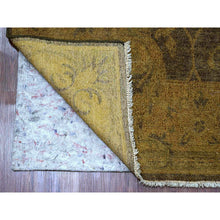 Load image into Gallery viewer, 7&#39;10&quot;x10&#39;1&quot; Walnut Brown, Peshawar With Ziegler Mahal, All Over Design, Distressed, Zero Pile, Hand Knotted, Pure Wool, Oriental Rug FWR125028