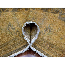 Load image into Gallery viewer, 7&#39;10&quot;x10&#39;1&quot; Walnut Brown, Peshawar With Ziegler Mahal, All Over Design, Distressed, Zero Pile, Hand Knotted, Pure Wool, Oriental Rug FWR125028