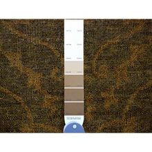 Load image into Gallery viewer, 7&#39;10&quot;x10&#39;1&quot; Walnut Brown, Peshawar With Ziegler Mahal, All Over Design, Distressed, Zero Pile, Hand Knotted, Pure Wool, Oriental Rug FWR125028