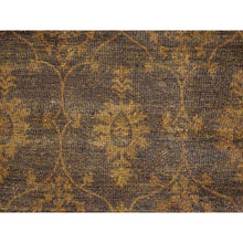 Load image into Gallery viewer, 7&#39;10&quot;x10&#39;1&quot; Walnut Brown, Peshawar With Ziegler Mahal, All Over Design, Distressed, Zero Pile, Hand Knotted, Pure Wool, Oriental Rug FWR125028