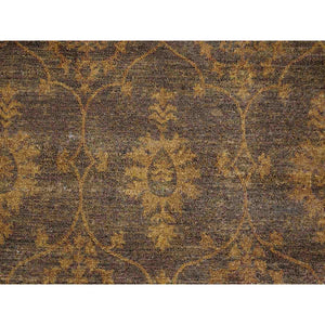7'10"x10'1" Walnut Brown, Peshawar With Ziegler Mahal, All Over Design, Distressed, Zero Pile, Hand Knotted, Pure Wool, Oriental Rug FWR125028