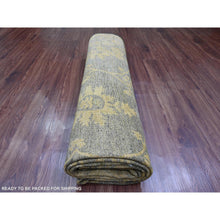 Load image into Gallery viewer, 7&#39;10&quot;x10&#39;1&quot; Walnut Brown, Peshawar With Ziegler Mahal, All Over Design, Distressed, Zero Pile, Hand Knotted, Pure Wool, Oriental Rug FWR125028