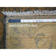 Load image into Gallery viewer, 7&#39;10&quot;x10&#39;1&quot; Walnut Brown, Peshawar With Ziegler Mahal, All Over Design, Distressed, Zero Pile, Hand Knotted, Pure Wool, Oriental Rug FWR125028