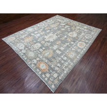 Load image into Gallery viewer, 8&#39;x9&#39;8&quot; Nickel Gray, Afghan Angora Oushak With Muted Colors Leaf Design, Hand Knotted, Vegetable Dyes, 100% Wool, Oriental Rug FWR125034