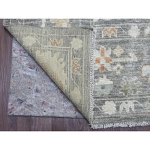 Load image into Gallery viewer, 8&#39;x9&#39;8&quot; Nickel Gray, Afghan Angora Oushak With Muted Colors Leaf Design, Hand Knotted, Vegetable Dyes, 100% Wool, Oriental Rug FWR125034