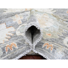 Load image into Gallery viewer, 8&#39;x9&#39;8&quot; Nickel Gray, Afghan Angora Oushak With Muted Colors Leaf Design, Hand Knotted, Vegetable Dyes, 100% Wool, Oriental Rug FWR125034