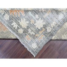 Load image into Gallery viewer, 8&#39;x9&#39;8&quot; Nickel Gray, Afghan Angora Oushak With Muted Colors Leaf Design, Hand Knotted, Vegetable Dyes, 100% Wool, Oriental Rug FWR125034