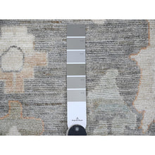 Load image into Gallery viewer, 8&#39;x9&#39;8&quot; Nickel Gray, Afghan Angora Oushak With Muted Colors Leaf Design, Hand Knotted, Vegetable Dyes, 100% Wool, Oriental Rug FWR125034