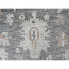 Load image into Gallery viewer, 8&#39;x9&#39;8&quot; Nickel Gray, Afghan Angora Oushak With Muted Colors Leaf Design, Hand Knotted, Vegetable Dyes, 100% Wool, Oriental Rug FWR125034