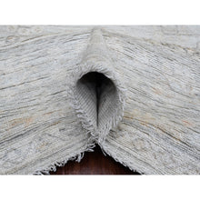 Load image into Gallery viewer, 8&#39;x9&#39;10&quot; Cloud Gray, Hand Knotted, Afghan Angora Oushak With All Over Leaf Pattern, Vegetable Dyes, Pure Wool, Oriental Rug FWR125040