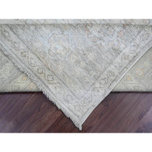 Load image into Gallery viewer, 8&#39;x9&#39;10&quot; Cloud Gray, Hand Knotted, Afghan Angora Oushak With All Over Leaf Pattern, Vegetable Dyes, Pure Wool, Oriental Rug FWR125040