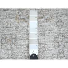 Load image into Gallery viewer, 8&#39;x9&#39;10&quot; Cloud Gray, Hand Knotted, Afghan Angora Oushak With All Over Leaf Pattern, Vegetable Dyes, Pure Wool, Oriental Rug FWR125040