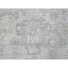Load image into Gallery viewer, 8&#39;x9&#39;10&quot; Cloud Gray, Hand Knotted, Afghan Angora Oushak With All Over Leaf Pattern, Vegetable Dyes, Pure Wool, Oriental Rug FWR125040
