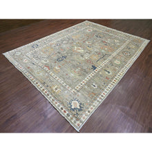 Load image into Gallery viewer, 8&#39;6&quot;x11&#39;2&quot; Khaki Brown, 100% Wool, Afghan Angora Oushak With All Over Pattern, Hand Knotted, Vegetable Dyes, Oriental Rug FWR125052