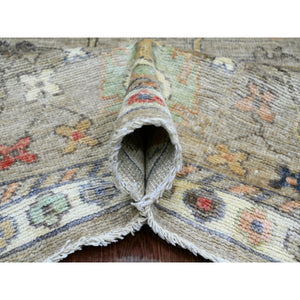8'6"x11'2" Khaki Brown, 100% Wool, Afghan Angora Oushak With All Over Pattern, Hand Knotted, Vegetable Dyes, Oriental Rug FWR125052