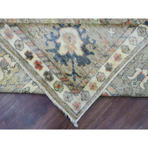 8'6"x11'2" Khaki Brown, 100% Wool, Afghan Angora Oushak With All Over Pattern, Hand Knotted, Vegetable Dyes, Oriental Rug FWR125052