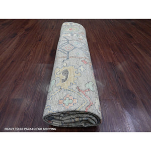 8'6"x11'2" Khaki Brown, 100% Wool, Afghan Angora Oushak With All Over Pattern, Hand Knotted, Vegetable Dyes, Oriental Rug FWR125052