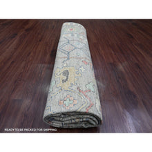 Load image into Gallery viewer, 8&#39;6&quot;x11&#39;2&quot; Khaki Brown, 100% Wool, Afghan Angora Oushak With All Over Pattern, Hand Knotted, Vegetable Dyes, Oriental Rug FWR125052