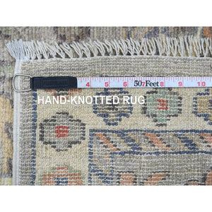8'6"x11'2" Khaki Brown, 100% Wool, Afghan Angora Oushak With All Over Pattern, Hand Knotted, Vegetable Dyes, Oriental Rug FWR125052