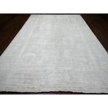 Load image into Gallery viewer, 10&#39;x13&#39;8&quot; Medium Gray, Afghan Angora Oushak With All Over Leaf Design, Hand Knotted, Natural Dyes, 100% Wool, Oriental Rug FWR125058