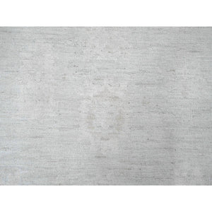 10'x13'8" Medium Gray, Afghan Angora Oushak with All Over Leaf Design, Hand Knotted, Natural Dyes, 100% Wool, Oriental Rug FWR125058