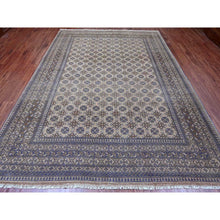 Load image into Gallery viewer, 8&#39;6&quot;x11&#39;4&quot; Boulder Ivory, Vintage Turkoman With Repetitive Bokara Design, Hand Knotted, 100% Wool, Oriental Rug FWR125070