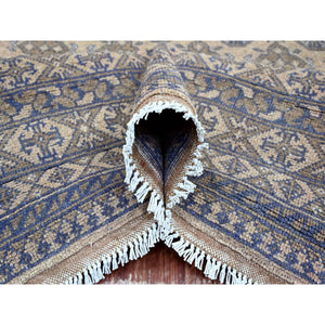 8'6"x11'4" Boulder Ivory, Vintage Turkoman with Repetitive Bokara Design, Hand Knotted, 100% Wool, Oriental Rug FWR125070
