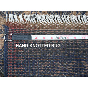 8'6"x11'4" Boulder Ivory, Vintage Turkoman with Repetitive Bokara Design, Hand Knotted, 100% Wool, Oriental Rug FWR125070