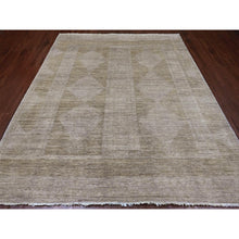 Load image into Gallery viewer, 8&#39;2&quot;x9&#39;7&quot; Khaki Brown, Peshawar With Turkish Kars Inspired Design, Geometric Pattern, High Mountain Wool, Hand Knotted, Oriental Rug FWR125082