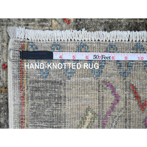 5'8"x8'7" Bisque Brown, Hand Knotted Old Persian Shiraz With Small Birds Figurines, Evenly Worn 100% Wool, Cropped Thin, Sides and Ends Secured, Professionally Cleaned, Distressed Look, Sheared Low, Oriental Rug FWR516528