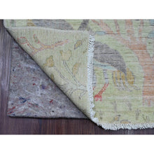 Load image into Gallery viewer, 2&#39;6&quot;x11&#39;4&quot; Celadon Green, Afghan Peshawar with Birds of Paradise Design, Hand Knotted, Soft 100% Wool, Vegetable Dyes, Runner, Oriental Rug FWR125124