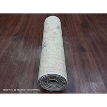 Load image into Gallery viewer, 2&#39;6&quot;x11&#39;4&quot; Celadon Green, Afghan Peshawar with Birds of Paradise Design, Hand Knotted, Soft 100% Wool, Vegetable Dyes, Runner, Oriental Rug FWR125124