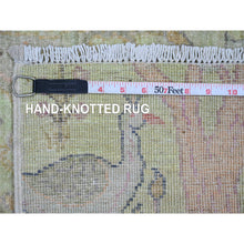 Load image into Gallery viewer, 2&#39;5&quot;x9&#39;9&quot; Olive Green, Afghan Peshawar with Birds of Paradise Design, Hand Knotted, Soft Wool, Veggie Dyes, Runner, Oriental Rug FWR125136
