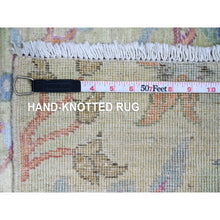 Load image into Gallery viewer, 2&#39;9&quot;x11&#39;8&quot; Swamp Green, Hand Knotted, Afghan Peshawar With Birds Of Paradise Design, Soft Wool, Vegetable Dyes, Runner, Oriental Rug FWR125148