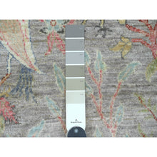 Load image into Gallery viewer, 5&#39;x6&#39;9&quot; Mink Gray, Hand Knotted, Afghan Peshawar with Birds of Paradise Design, Soft Wool, Natural Dyes, Oriental Rug FWR125190