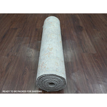 Load image into Gallery viewer, 2&#39;6&quot;x11&#39;7&quot; Medium Gray, Washed Out Oushak With Dragon Design, Peshawar, High Mountain Wool, Hand Knotted, Densely Woven, Runner, Oriental Rug FWR125202