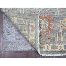 Load image into Gallery viewer, 2&#39;8&quot;x15&#39;6&quot; Misty Gray, Aryana Collection, Karajeh Design, Densely Woven, Hand Knotted, 100% Wool, Xl Runner, Oriental Rug FWR125208