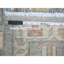 Load image into Gallery viewer, 2&#39;8&quot;x15&#39;6&quot; Misty Gray, Aryana Collection, Karajeh Design, Densely Woven, Hand Knotted, 100% Wool, Xl Runner, Oriental Rug FWR125208