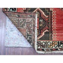 Load image into Gallery viewer, 5&#39;x8&#39; Crimson Red, Vintage Persian Shiraz with Geometric Design, Good Condition, Clean, Evenly Worn, Pure Wool, Hand Knotted, Oriental Rug FWR125220