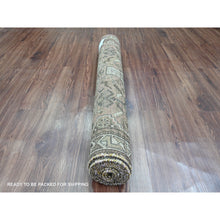 Load image into Gallery viewer, 3&#39;5&quot;x9&#39;6&quot; Prismatic Red, Vintage Persian Shiraz with Small Animal Figurines and Geometric Design, Good Condition, Hand Knotted, Clean, Even Wear, Pure Wool, Wide Runner, Oriental Rug FWR125226