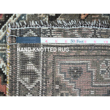 Load image into Gallery viewer, 3&#39;5&quot;x9&#39;6&quot; Prismatic Red, Vintage Persian Shiraz With Small Animal Figurines And Geometric Design, Good Condition, Hand Knotted, Clean, Even Wear, Pure Wool, Wide Runner, Oriental Rug FWR125226