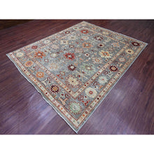 Load image into Gallery viewer, 7&#39;9&quot;x9&#39;5&quot; Spanish Gray, Afghan Angora Oushak With Colorful Geometric Leaf Pattern, Hand Knotted, Veggie Dyes, 100% Wool, Oriental Rug FWR125232