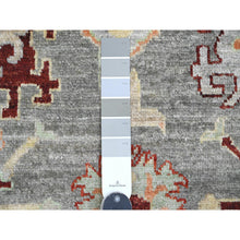 Load image into Gallery viewer, 7&#39;9&quot;x9&#39;5&quot; Spanish Gray, Afghan Angora Oushak With Colorful Geometric Leaf Pattern, Hand Knotted, Veggie Dyes, 100% Wool, Oriental Rug FWR125232