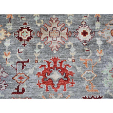Load image into Gallery viewer, 7&#39;9&quot;x9&#39;5&quot; Spanish Gray, Afghan Angora Oushak With Colorful Geometric Leaf Pattern, Hand Knotted, Veggie Dyes, 100% Wool, Oriental Rug FWR125232
