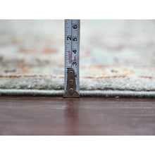 Load image into Gallery viewer, 7&#39;9&quot;x9&#39;5&quot; Spanish Gray, Afghan Angora Oushak With Colorful Geometric Leaf Pattern, Hand Knotted, Veggie Dyes, 100% Wool, Oriental Rug FWR125232