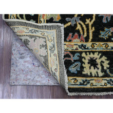 Load image into Gallery viewer, 5&#39;x7&#39;1&quot; Jade Black, Hand Knotted, Afghan Angora Oushak with Colorful Leaf Pattern, Natural Dyes, 100% Wool, Oriental Rug FWR125256