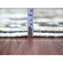 Load image into Gallery viewer, 5&#39;x7&#39;1&quot; Jade Black, Hand Knotted, Afghan Angora Oushak with Colorful Leaf Pattern, Natural Dyes, 100% Wool, Oriental Rug FWR125256